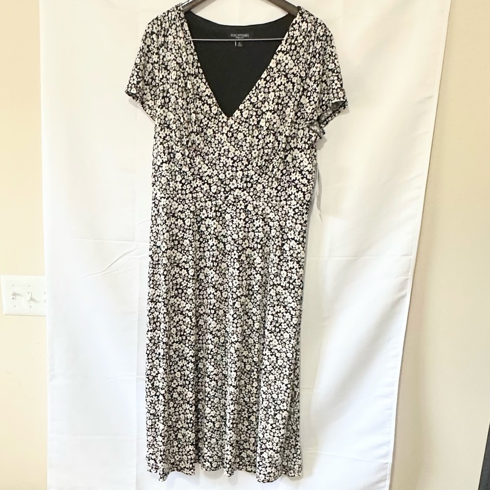 Perceptions Black Maxi Sundress with V-Neck Flutter Sleeves